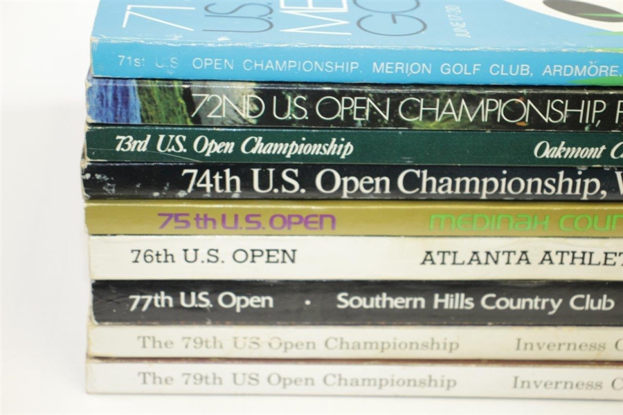 1971, 1972, 1974, 1975, 1976, 1977, & 1979(x2) US Open Championship Official Programs
