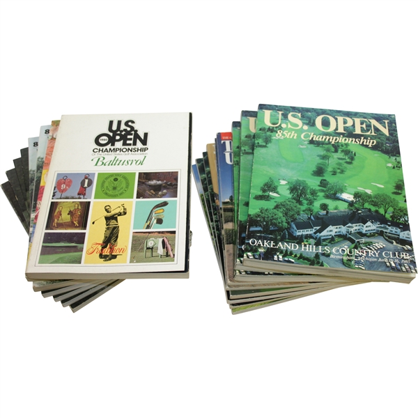 1980, 1982, 1983(x2), 1984(x4), 1985(x3), 1986(x2), 1987, 1988(x2), & 1989 US Open Championship Official Programs