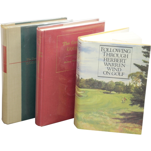 Three(3) Herbert Warren Wind Signed Books Following Through, Complete Golfer(x2) JSA ALOA 