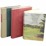 Three(3) Herbert Warren Wind Signed Books Following Through, Complete Golfer(x2) JSA ALOA 