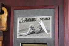 Walter Hagen's Personal Used Walking Stick/Seat in Custom Cherry Wood Display Tribute To 1924 PGA Win
