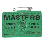1968 Masters Tournament Series Badge #27078 - Bob Goalby Winner