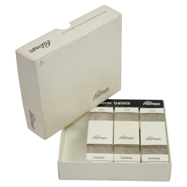 Arnold Palmer Personal Signature Palmer Balata Golf Ball Box with Three Sleeves - Empty