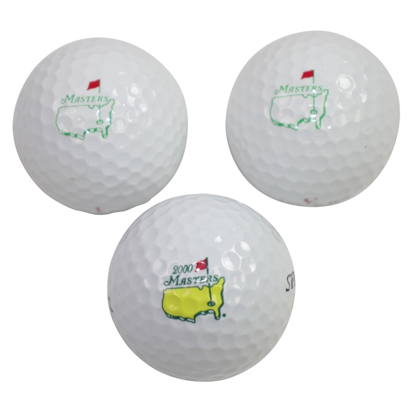 Two Masters Undated Golf Balls & One 2000 Masters Tournament Logo Golf Ball