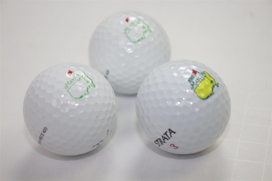 Two Masters Undated Golf Balls & One 2000 Masters Tournament Logo Golf Ball