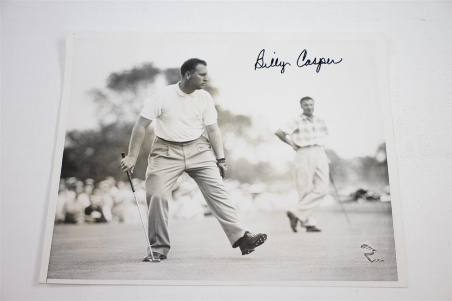 Three Billy Casper Signed 1950-60's Wire Photos JSA ALOA