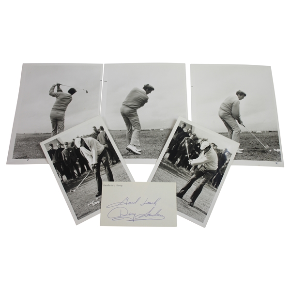 Five Images of Doug Sanders by Frank Gardner with Signed 3x5 JSA ALOA