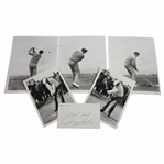 Five Images of Doug Sanders by Frank Gardner with Signed 3x5 JSA ALOA