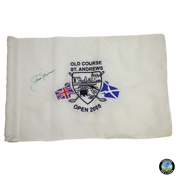 Jack Nicklaus Signed Course Flown Old Course St. Andrews OPEN 2005 Flag JSA ALOA