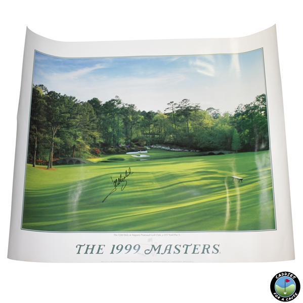 Jose Maria Olazabal Signed 1999 Masters Tournament Poster - Champion JSA ALOA