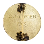 1931 PGA Championship at Wannamoisett CC Contestant Badge - Tom Creavy Winner