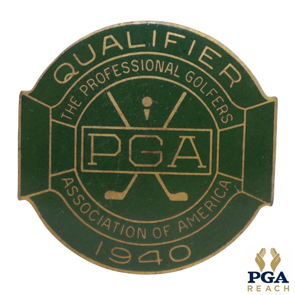 1940 PGA Championship at Hershey CC Contestant Badge - Byron Nelson Winner
