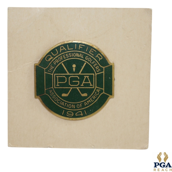 1941 PGA Championship at Cherry Hills CC Contestant Badge - Vic Ghezzi Winner