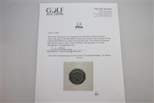 1941 PGA Championship at Cherry Hills CC Contestant Badge - Vic Ghezzi Winner