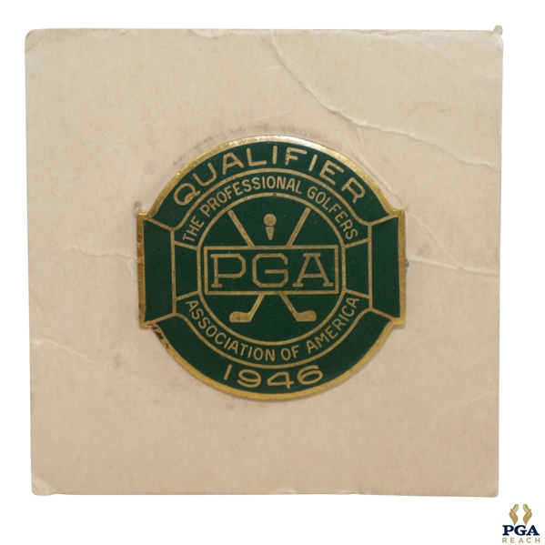 1946 PGA Championship at Portland CC Contestant Badge - Ben Hogan Winner