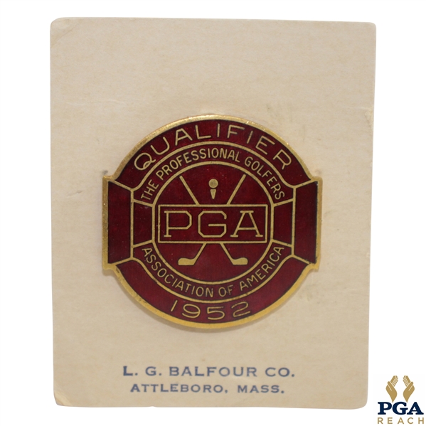 1952 PGA Championship at Big Spring GC Contestant Badge - Jim Turnesa Winner