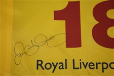 Rory McIlroy Signed 2014 OPEN Championship at Royal Liverpool Flag JSA ALOA