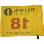 Rory McIlroy Signed 2014 OPEN Championship at Royal Liverpool Flag JSA ALOA