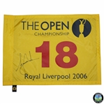 Tiger Woods Signed 2006 OPEN Championship at Royal Liverpool Flag JSA ALOA