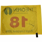 Tiger Woods Signed 2006 OPEN Championship at Royal Liverpool Flag JSA ALOA