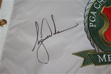 Tiger Woods Signed 2006 PGA Championship at Medinah Embroidered Flag JSA ALOA