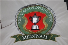 Tiger Woods Signed 2006 PGA Championship at Medinah Embroidered Flag JSA ALOA