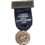 1929 Womens Amateur Championship at Oakland Hills Badge/Ribbon - Glenna Collett Winner