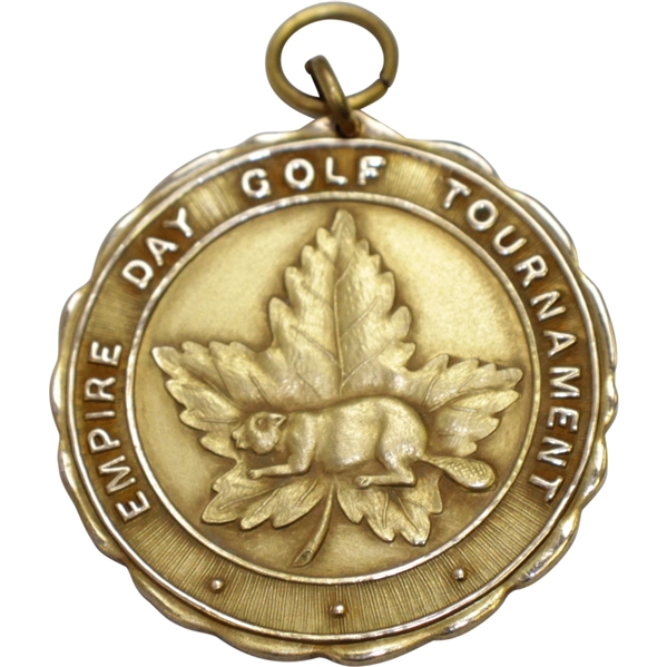 1941 Canada Empire Day Golf Tournament Maple Leaf Fund Gold Filled Medal