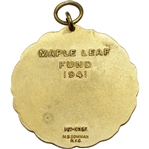 1941 Canada Empire Day Golf Tournament Maple Leaf Fund Gold Filled Medal
