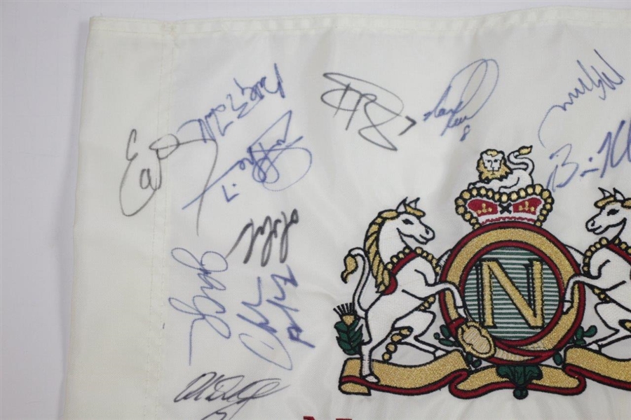 Michael Jordan & others Multi-Signed Nevillewood Embroidered Flag JSA ALOA
