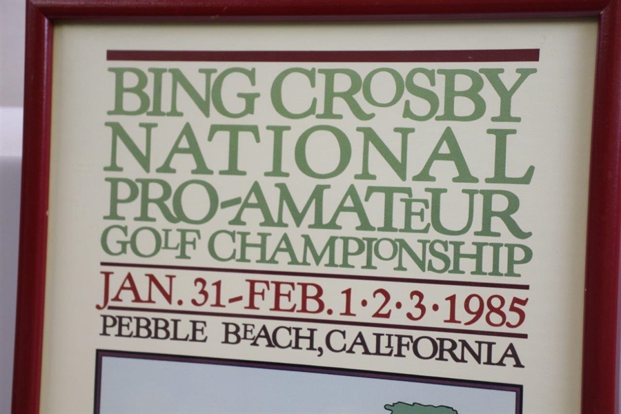 1985 Bing Crosby National Pro-Am Golf Championship Information Poster - Framed
