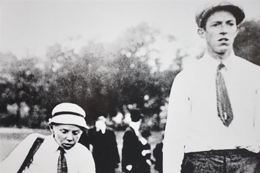 Francis Ouimet B&W 16x20 Matted Photo at 1913 US Open with Caddie Eddie Lowery