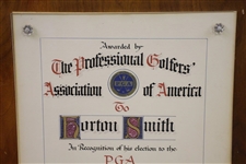 Horton Smith's Original 1958 PGA Golf Hall of Fame Induction Award Plaque