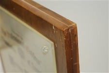 Horton Smith's Original 1958 PGA Golf Hall of Fame Induction Award Plaque