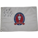 Michael Allen Signed 70th Senior PGA Championship Embroidered Flag with "Good Times Roll" & 09 Champ JSA ALOA