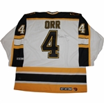 Bobby Orr Twice Signed Boston Bruins #4 NHL Jersey JSA ALOA