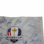 2018 Ryder Cup at Le Golf National European Team Signed Embroidered Flag JSA ALOA