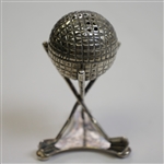 Vintage Silver Detachable Golf Ball Themed Pepper Shaker in Golf Club Tripod