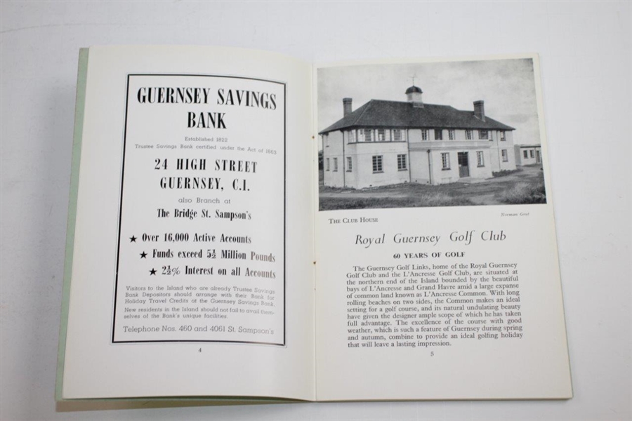 Vintage Royal Guernsey Golf Club Official Handbook