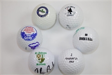 Tom Lehman, Corey Pavin, Chip Beck, Olin Browne, Toledo, & Kelly Signed Golf Balls JSA ALOA