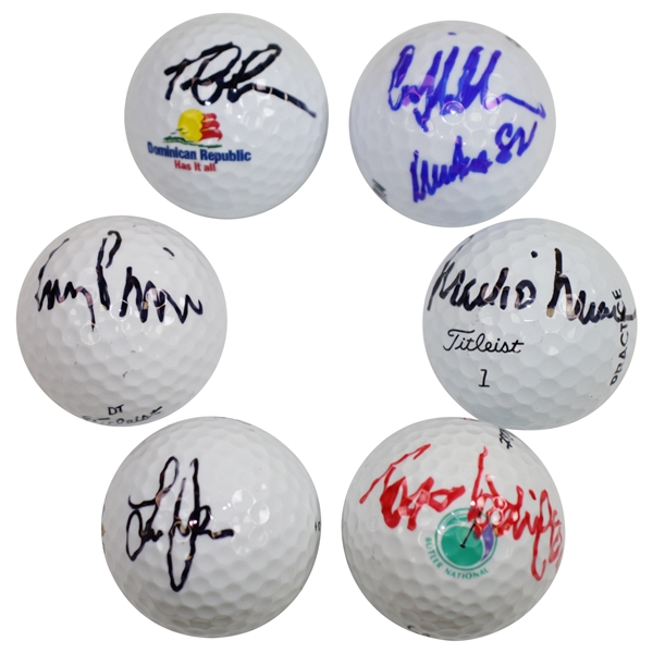 Craig Stadler, Todd Hamilton, Tom Lehman, Lee Janzen, Corey Pavin, & Mark OMeara Signed Golf Balls JSA ALOA