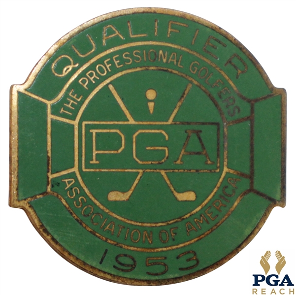 1953 PGA Championship at Birmingham CC Contestant Badge - Walter Burkemo Winner