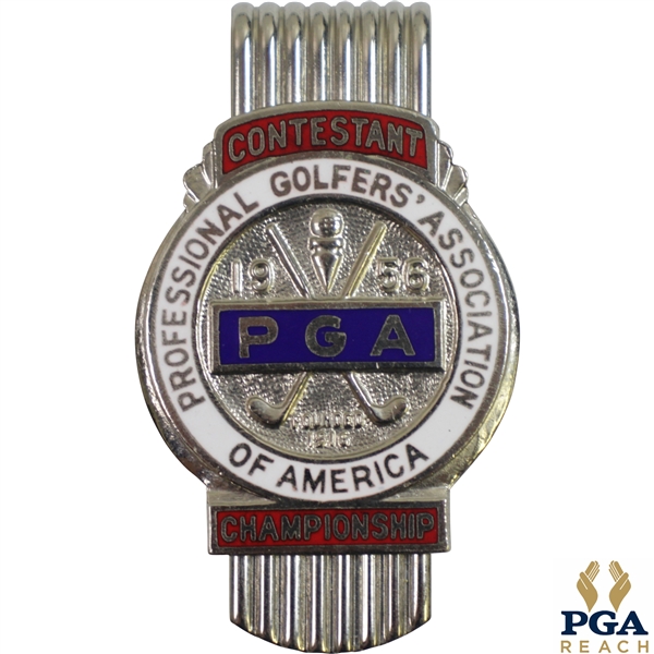 1956 PGA Championship at Blue Hill CC Contestant Badge/Clip - Jack Burke Jr. Winner