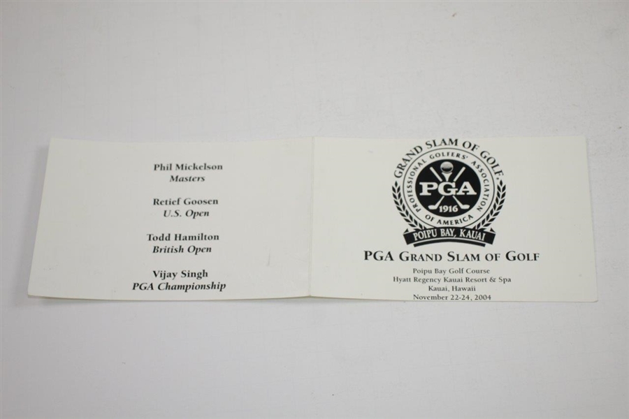 Phil Mickelson's Personal Used 2004 Grand Slam of Golf Official Winning Scorecard - Shot Career Best 59 -JSA ALOA