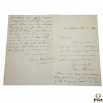Old Tom Morris Signed Feb. 3, 1904 St. Andrews Stationary "Playing a good bit of golf lately" JSA FULL #BB53952