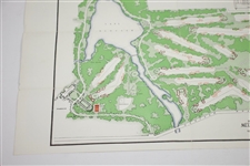 1932 Medinah Country Club 'Plan of the Third Course' Map with Photos on Reverse