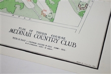 1932 Medinah Country Club 'Plan of the Third Course' Map with Photos on Reverse