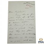 1893 Handwritten Letter to Oliphant from Corbett Regarding Ruling at Cannes Golf Club - June 28th