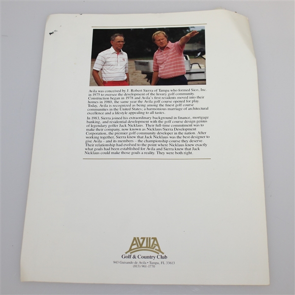 Jack Nicklaus Signed 'Day with Jack Nicklaus' 1989 Avila Ribbon G&CC with Program JSA ALOA