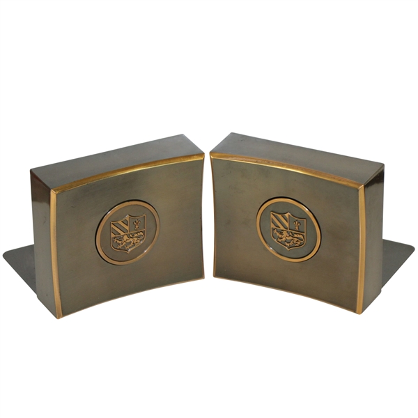 Coat of Arms Golf Club Engraved Bookends 